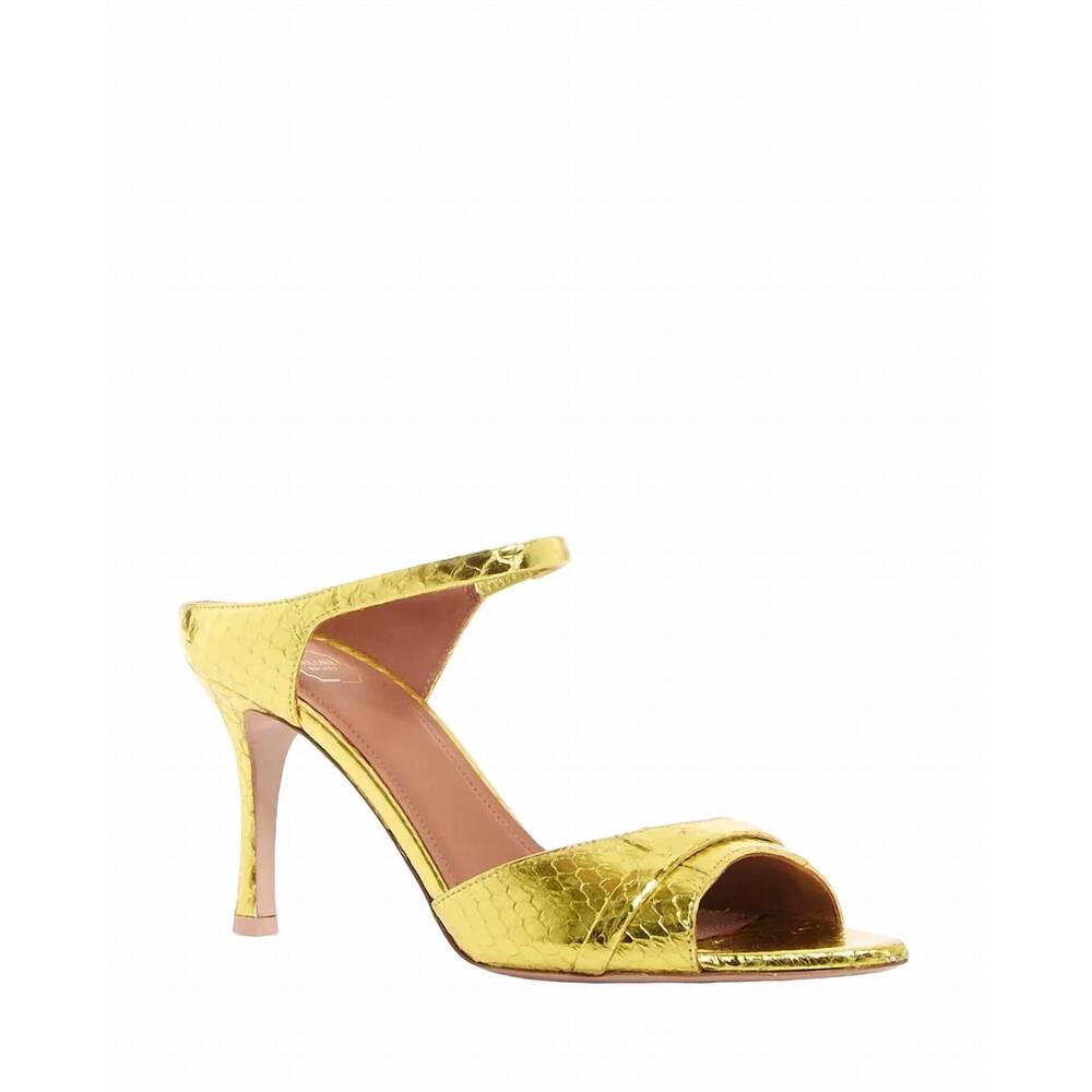 NEW MALONE SOULIERS women's una croc embossed slide sandals in acid